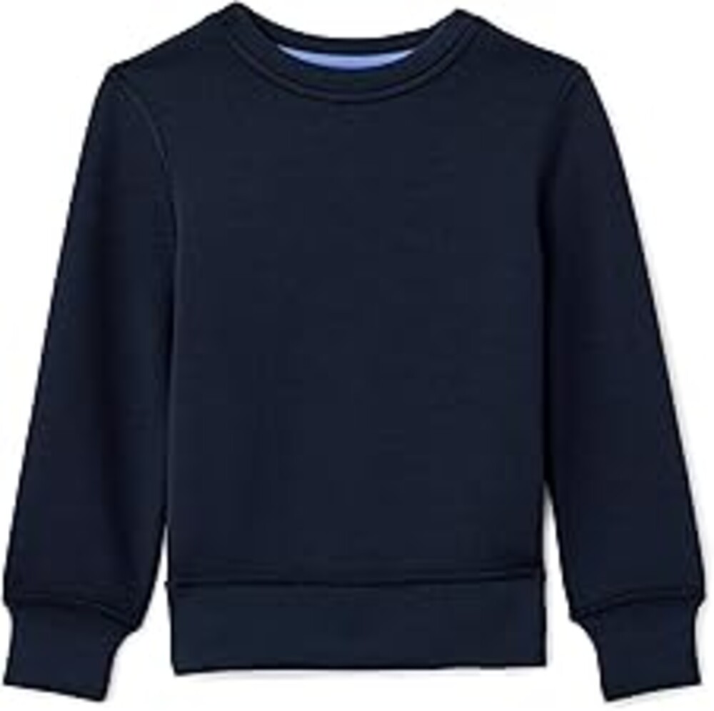 Amazon Essentials Boys' Active Sweat Relaxed-Fit Crewneck Pullover Sweatshirt, Navy, Large