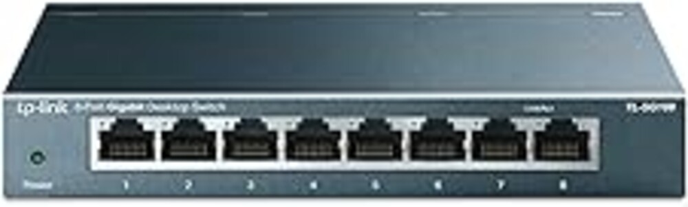 TP-Link 8 Port Gigabit Ethernet Network Switch - Ethernet Splitter | Plug & Play | Fanless | Sturdy Metal w/ Shielded Ports | Traffic Optimization | Unmanaged | Lifetime Protection (TL-SG108)