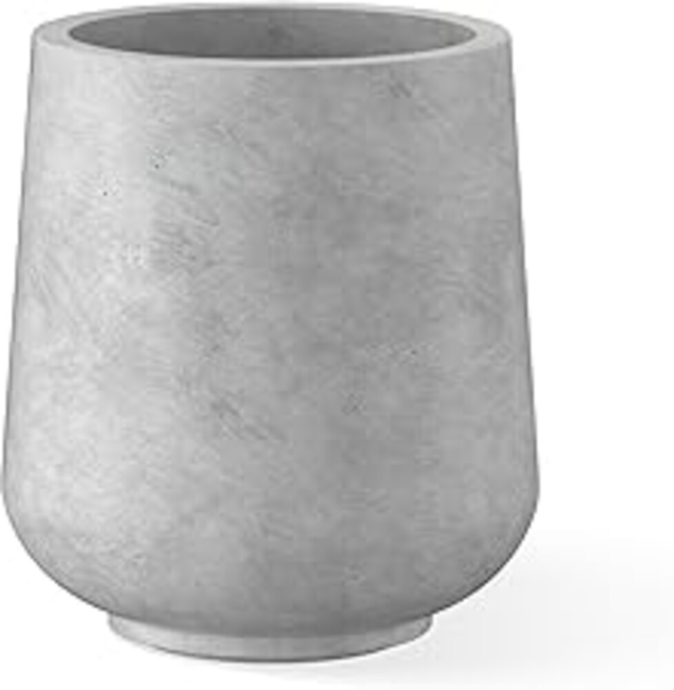 Kante 15.3" Dia Round Concrete Planter, Outdoor Indoor Large Plant Pots Containers with Drainage Hole and Rubber Plug for Home Garden Patio, Natural Concrete