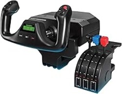 Logitech G PRO Flight Yoke System, Professional Simulation Yoke and Throttle Quadrant, 3 Modes, 75 Programmable Controls, Configurable Knobs, Steel Shaft, USB, PC - Black