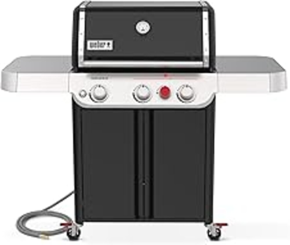 Weber Genesis E-325 Natural Gas Grill for Outdoor Cooking, 3 Burners, Black – Porcelain-Enameled, Cast-Iron Grates, PureBlu Burners & Sear Zone