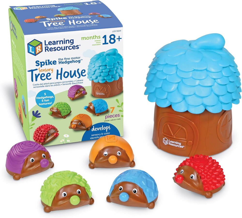 Learning Resources Spike the Fine Motor Hedgehog Sensory Tree House - 7 Pieces, Ages 18+ months Fine Motor and Sensory Toy, Toddler Educational Toys, Montessori Toys