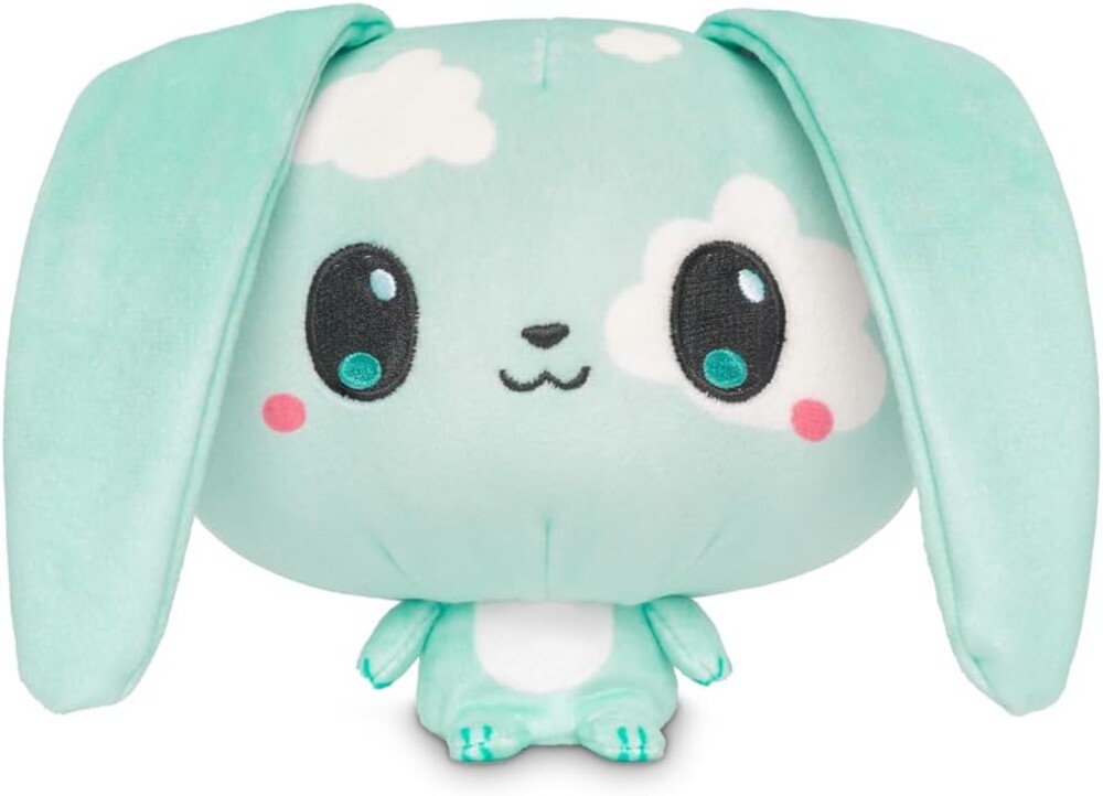 TeeTurtle Cloudheads Nimbus the Cloud Bunny Plush - 5-Inch Rabbit Stuffed Animal with Embroidered Details - Soft Cuddly Plush Toys for Kids, Teens, and Adults