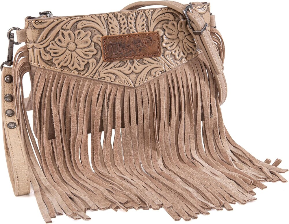Wrangler Crossbody Small Purse for Women Wristlet Fringe Bag Western Purse