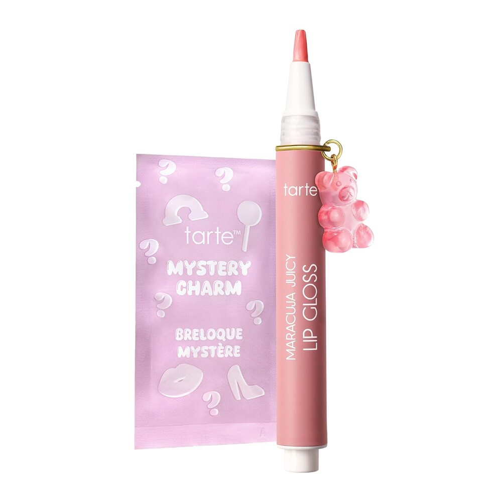tarte maracuja juicy lip gloss – Peptide-Infused Hydrating Glossy Balm, 12HR Instant Moisture lipgloss, Includes Collectible Charm, Vegan & Cruelty-Free, full size