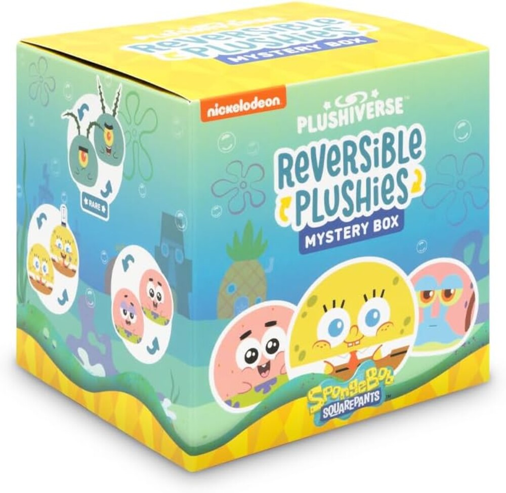 TeeTurtle Spongebob Squarepants Series Reversible Plushie Mystery Box - 3-Inch Mini Two-Sided Blind Box Plush with Embroidered Details - Cute Collectible Surprise Toy for Kids, Teens, and Adults