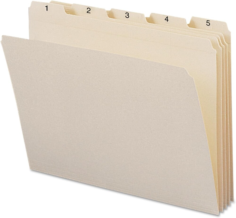 Smead Indexed File Folders, 1/5-Cut Tab, Assorted Positions, Indexed, Letter Size, Manila (1-31)