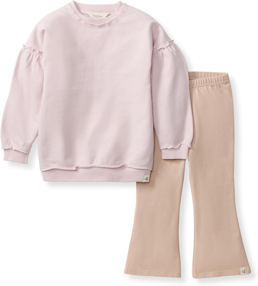 Burt's Bees Baby Baby Girls Long Sleeve Top and Pant Set, 100% Organic Cotton Outfit
