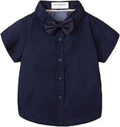 Mud Kingdom Little Boys Dress Shirts Short Sleeve Cute Summer