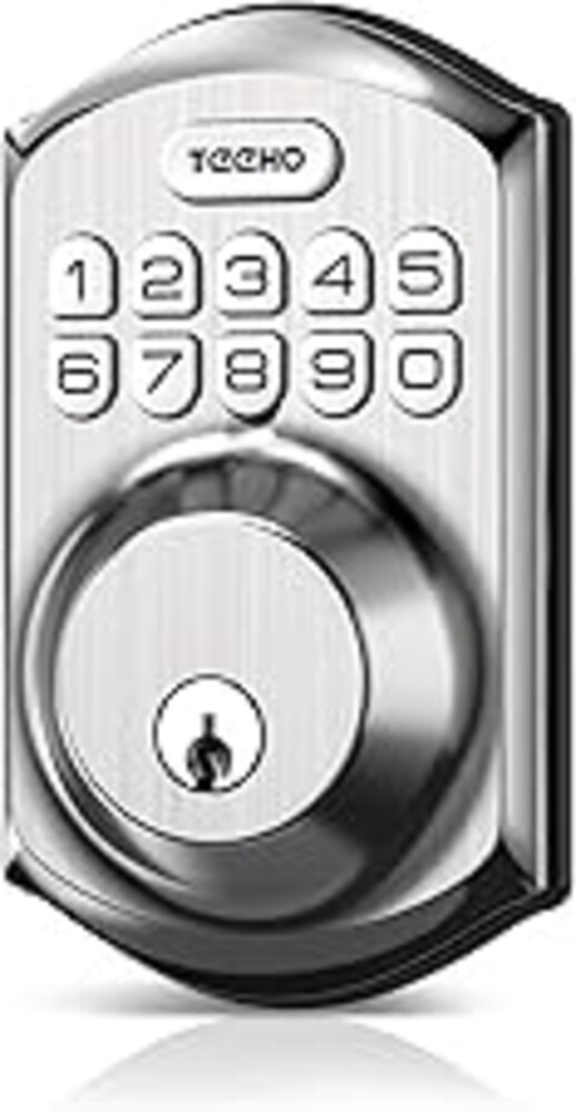 TEEHO TE001 Keyless Entry Door Lock with Keypad - Smart Deadbolt Lock for Front Door with 2 Keys - Auto Lock - Easy Installation - Satin Nickel