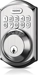 TEEHO TE001 Keyless Entry Door Lock with Keypad - Smart Deadbolt Lock for Front Door with 2 Keys - Auto Lock - Easy Installation - Satin Nickel