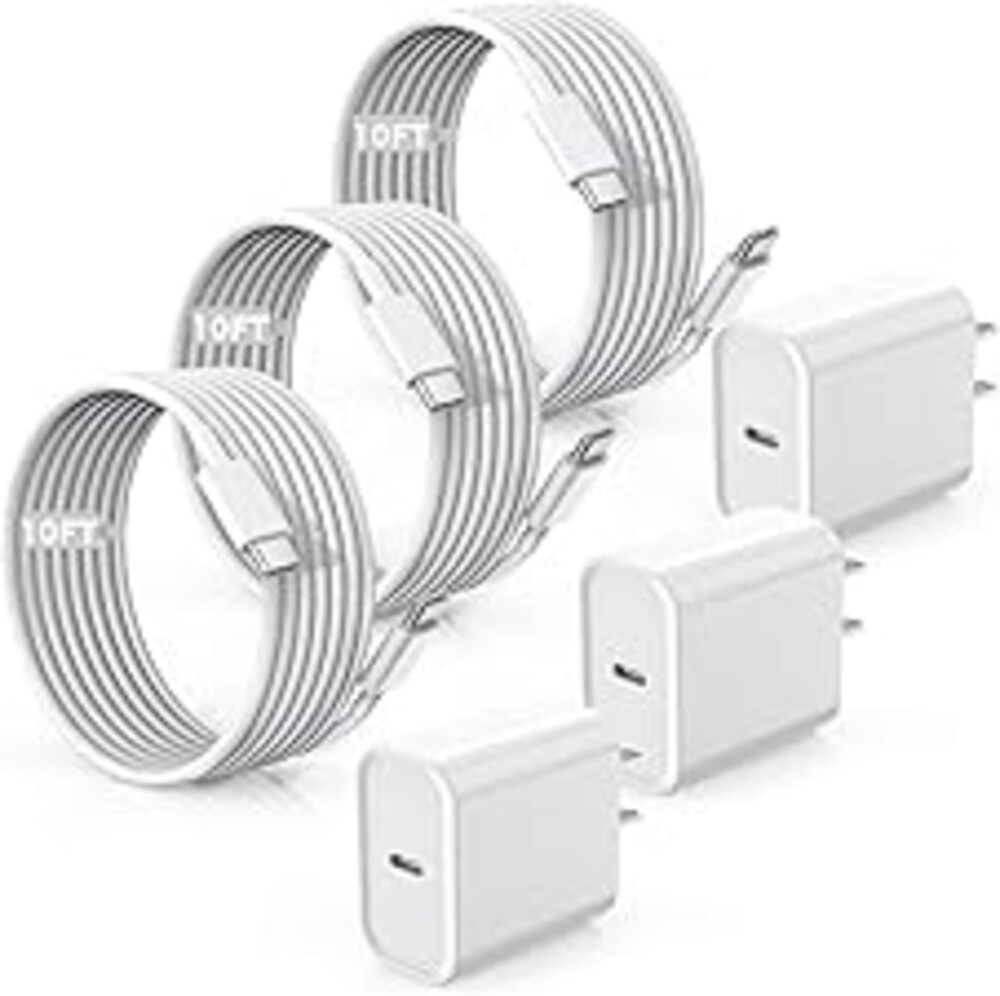 Fast Charger for iPhone 17/16/15 Charger,10FT Extra Long Fast Charging 3Pack Block USB-C to USB C Fast Charging Cable Cord for iPhone Air/17 Pro Max/iPhone 16 Pro/16 Plus/15 Pro Max,iPad Pro/Air/Mini