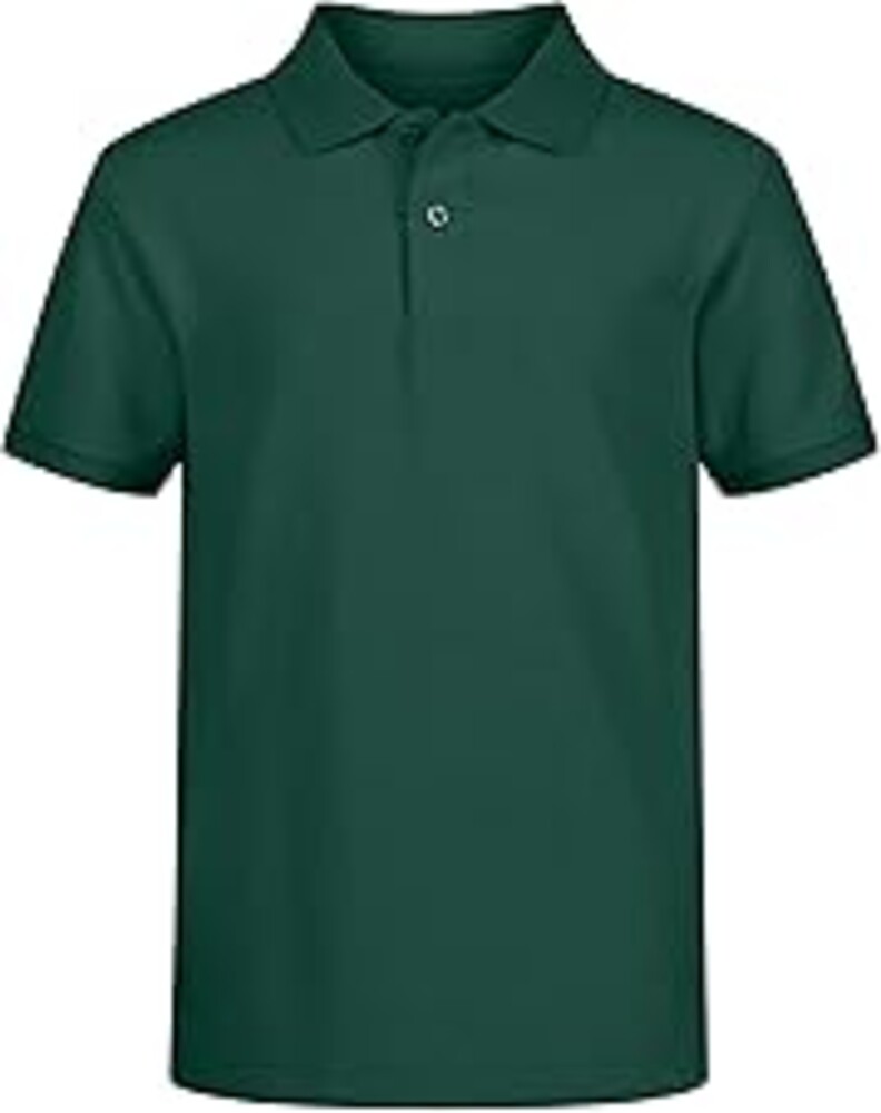 IZOD Boys' School Uniform Short Sleeve Polo Shirt, Button Closure, Comfortable & Soft Pique Fabric