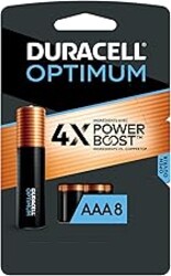 Duracell Optimum AAA Batteries with 4x Power Boost Ingredients, 8 Count (Pack of 1), Triple A Battery with Long-lasting Power, Alkaline AaA Battery for Household and office devices