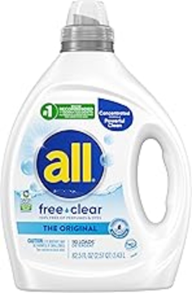 all free clear, Original, Liquid Laundry Detergent for Sensitive Skin, Unscented and Hypoallergenic, Concentrated, 82.5oz, 110 Loads