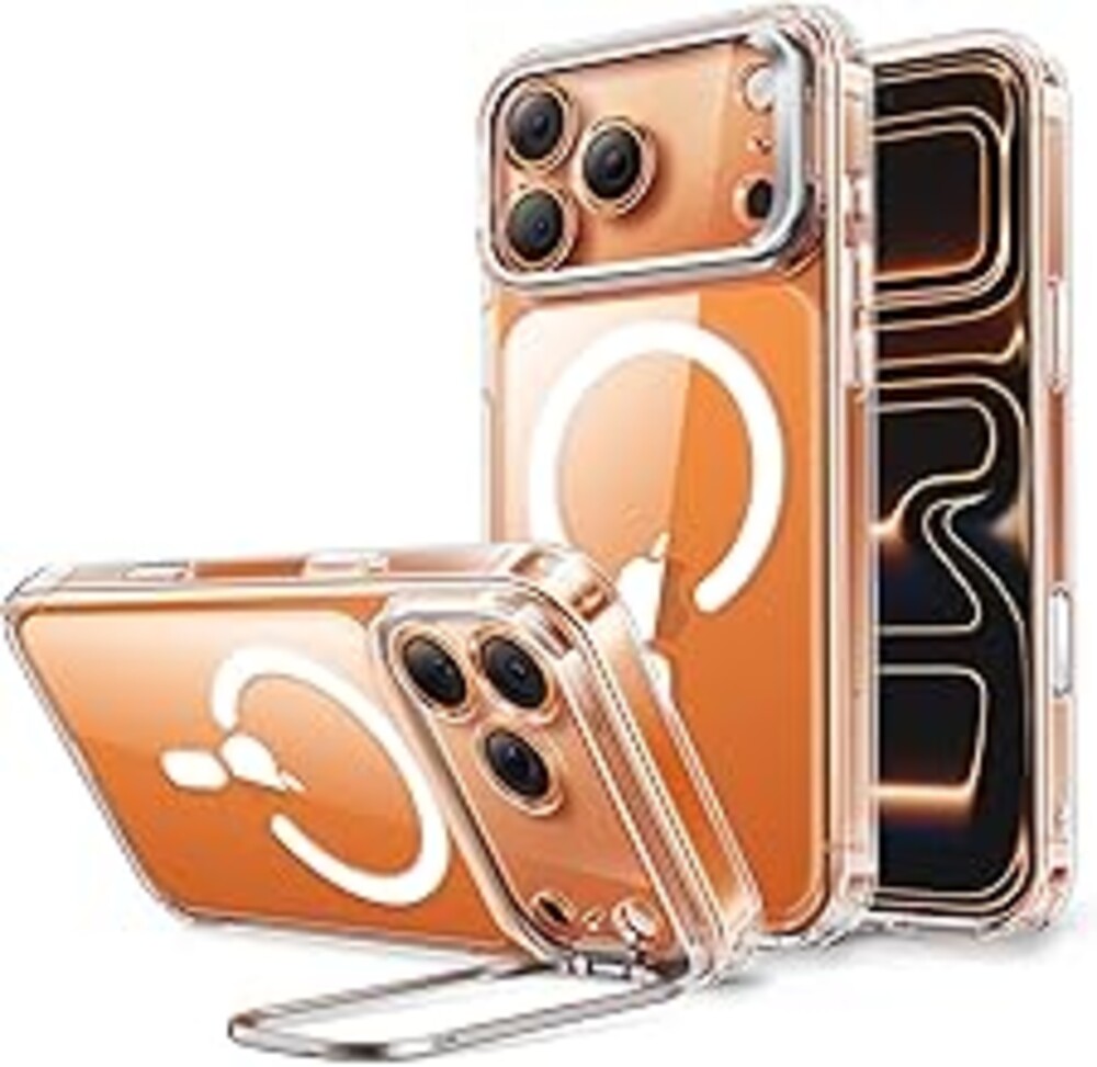 ESR for iPhone 17 Pro Case with Stash Stand, Camera Control Cover Compatible with MagSafe, Military-Grade Drop Protection Magnetic Phone Case for iPhone 17 Pro, Scratch-Resistant Back Cover, Clear
