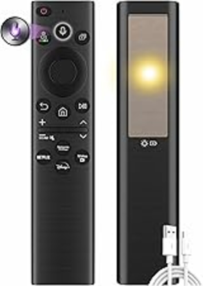 Replacement for Samsung Remote Control for Smart TV, Rechargeable Samsung Solar TV Remote 2025-2018, Universal, Fast Charging, Solarcell, Free USB C Cable, Voice, Bluetooth. 2-Year Warranty