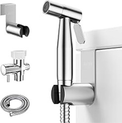 Arofa Handheld Toilet Bidet Sprayer for Toilet-Adjustable Water Pressure Control with Bidet Hose for Feminine Wash, Stainless Steel Brushed Nickel Bidet Faucet Cloth Diaper for Baby Wash