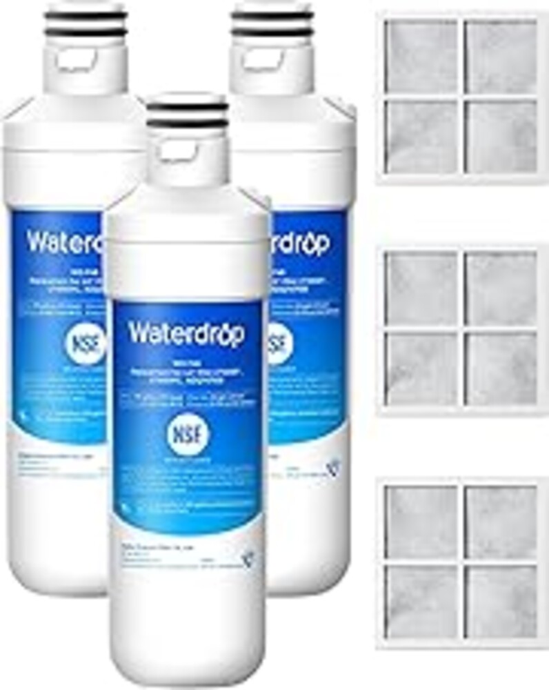 Waterdrop ADQ747935 LT1000PC Replacement for LG® LT1000P®/PC/PCS ThinQ® Refrigerator Water Filter, LFXS26973S, LMXS28626S, LMWS27626S, LFXS28596S, ADQ74793501 and LT120F®, 3 Combo