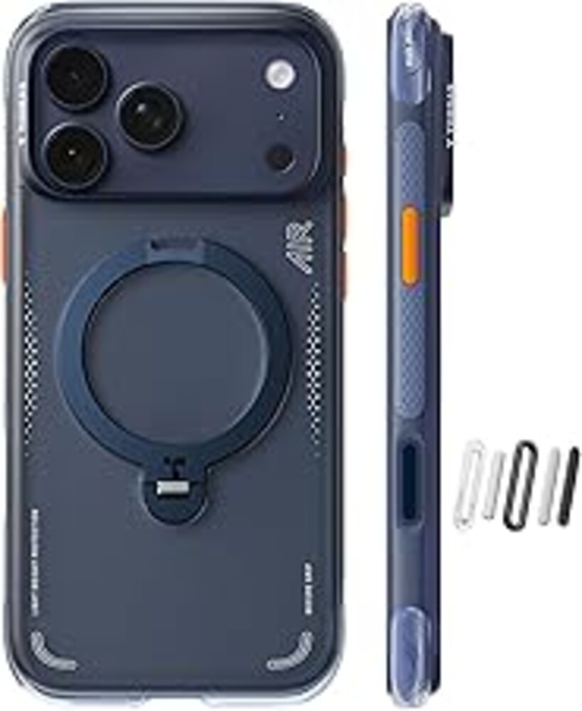 TORRAS Ostand Q3 Air for iPhone 17 Pro Max Case with 360 Magnetic Stand, Fit for MagSafe, Mil-Grade Drop Tested, Camera Control Button, Shockproof Phone Case for iPhone 17 Pro Max 6.9", Midnight Blue