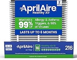 AprilAire 216 Replacement Filter for AprilAire Whole House Air Purifiers - MERV 16, Allergy, Asthma, & Virus, 20x25x4 Air Filter (Pack of 2)
