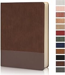 TSFPapier Lined Journal Notebook for Work College Ruled Note Book 5.79"x8.27" A5 PU Leather Daily Journaling 216 Pages for Women Men Writing Home School Supplies Business (Coffee)