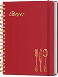 LuBudingJoy Blank Recipe Book to Write in Your Own Recipes. Sprial Hardcover Blank Cookbook, Recipe Journal Hold 130 Recipes(Red)