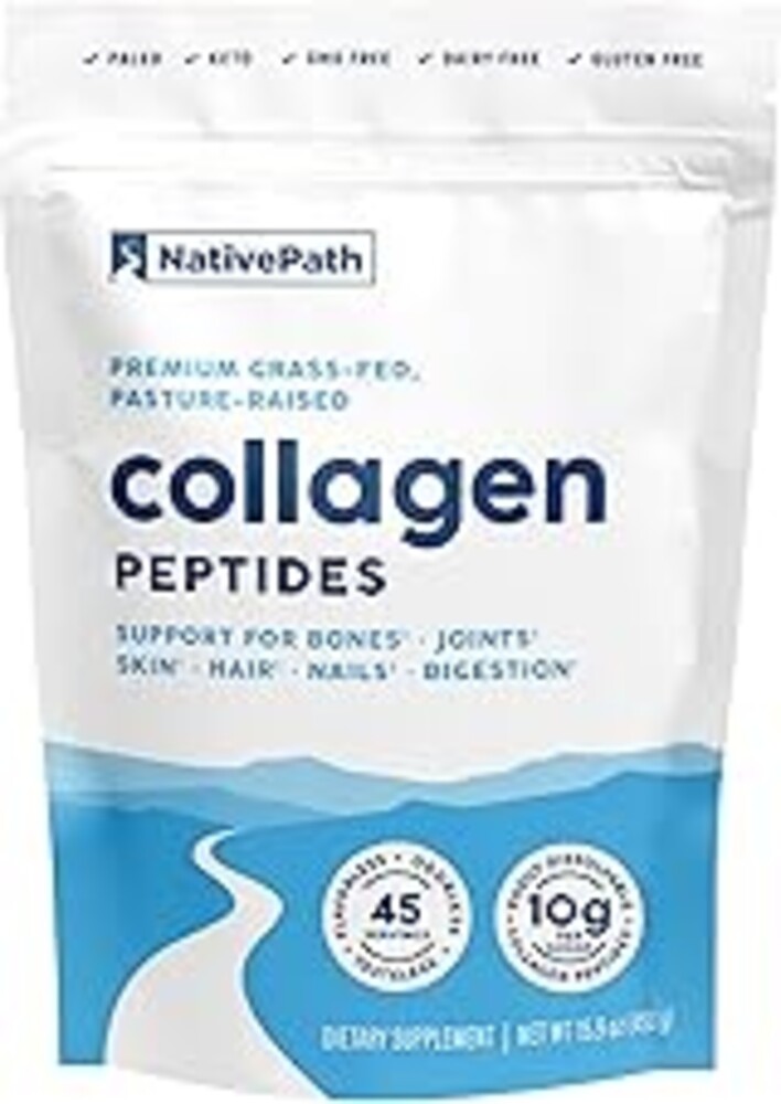 NativePath Collagen Peptides Protein - Hydrolyzed Type 1 & 3 Collagen Powder for Skin, Hair, Nails - 15.9 oz (45 Servings)