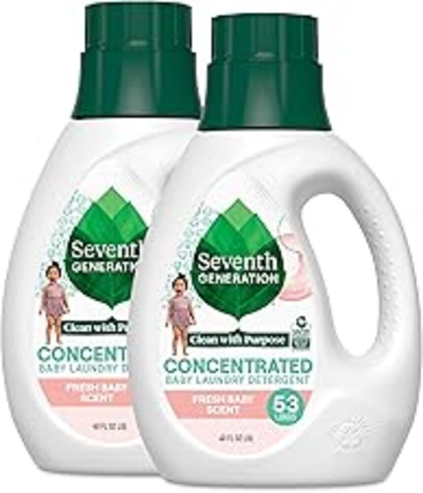 Seventh Generation Concentrated Baby Laundry Detergent, Fresh Scent, 40 Fl Oz, Pack of 2