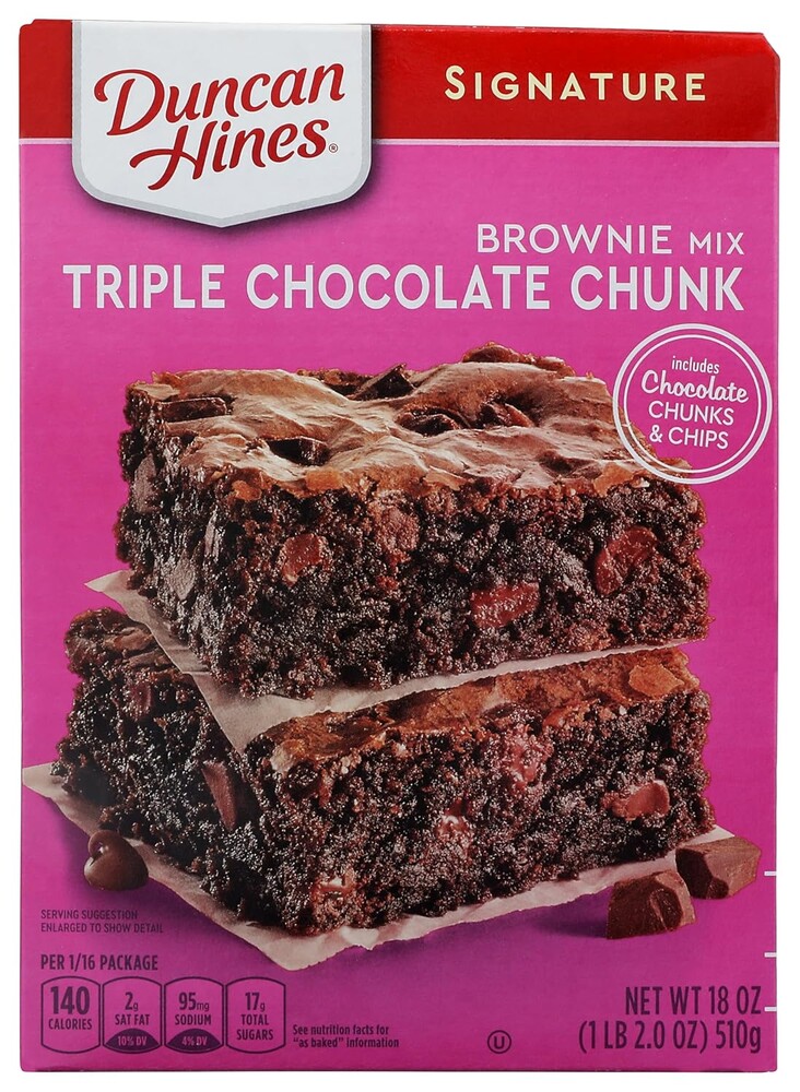 Duncan Hines Brownie Mix, Triple Chocolate Chunk, 18 oz.
