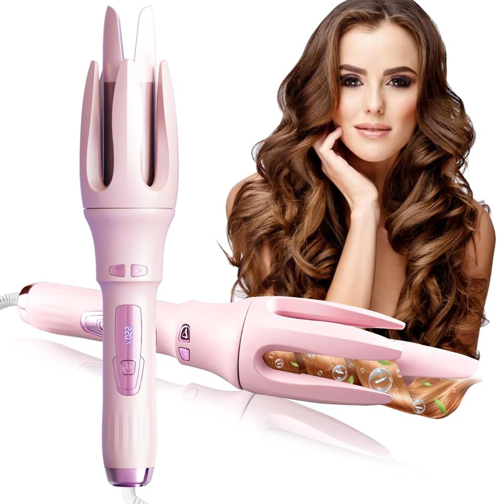 TGTNG® Automatic Hair Curler,Automatic Curling Iron with 4 Temperatures,Dual Voltage Rotating Curling Iron with 1 1/4 inch Fast Heating and Auto Shut-Off for Professional Hair Styling