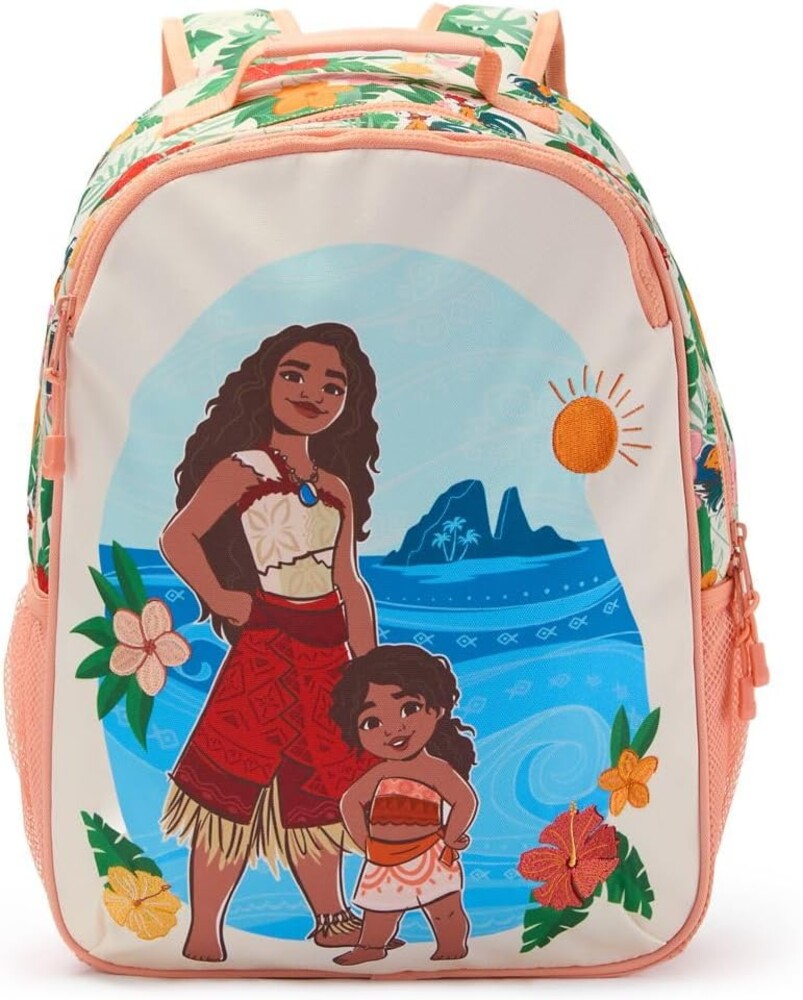 Disney Store Official Moana 2 Backpack - Kids Backpack with Embroidered Accents, Adjustable Straps, Zip Compartments & Mesh Pockets, Screen Art Featuring Moana and Simea