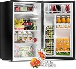 Frostorm 3.2 Cu Ft Mini Fridge with Freezer - Energy Efficient, Large Capacity Single Door Upright Freezer for Bedroom, Office & Dorm | Small Fridge, Reversible Door, ETL Certified(Silver)