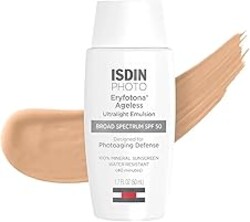 ISDIN Eryfotona Ageless SPF 50, Tinted Mineral Sunscreen for Face with Zinc Oxide, Anti-Aging Sunscreen with DNA Repairsomes & Vitamin E, No White Cast, Dermatologist Recommended