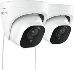 REOLINK 5MP PoE Security Camera, Surveillance Outdoor Indoor for home, Person/Vehicle/Pet Detection, Time-Lapse, Work with Smart Home, 100ft IR Night Vision, Support 512GB SD Card, RLC-520A(Pack of 2)