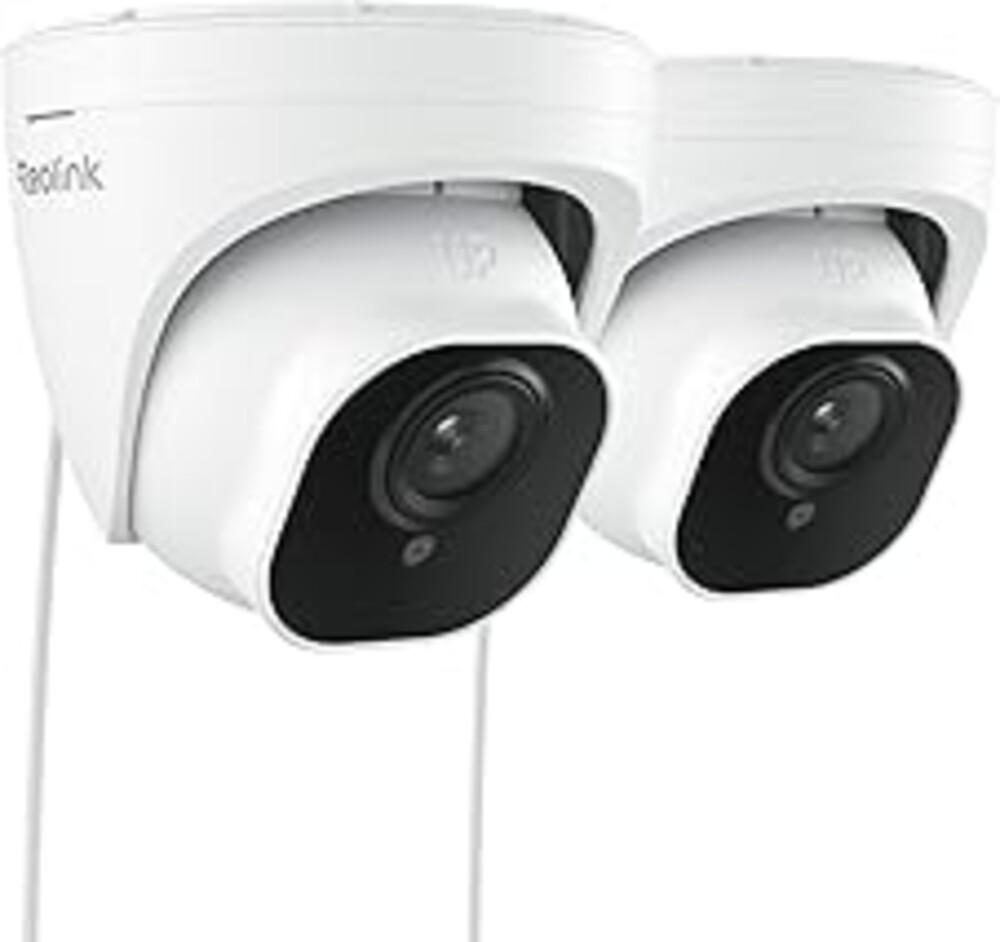 REOLINK 5MP PoE Security Camera, Surveillance Outdoor Indoor for home, Person/Vehicle/Pet Detection, Time-Lapse, Work with Smart Home, 100ft IR Night Vision, Support 512GB SD Card, RLC-520A(Pack of 2)