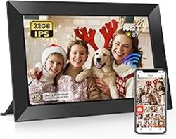Frameo 10.1 Inch WiFi Digital Picture Frame with 32GB Memory, 1280 x 800 IPS Touch Screen Smart Electronic Photo Frame, Wall Mountable, Auto-Rotate, Share Photos/Videos Via Frameo App from Anywhere