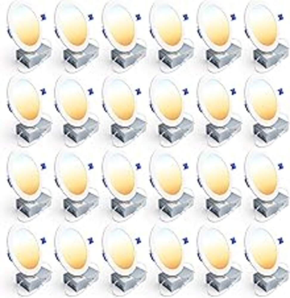 Ensenior 24 Pack 6 Inch LED Recessed Ceiling Light, Dimmable, 2700K-5000K 5CCT, 1200LM 12W 120V, High Brightness Canless Wafer Downlight - ETL&FCC&IC