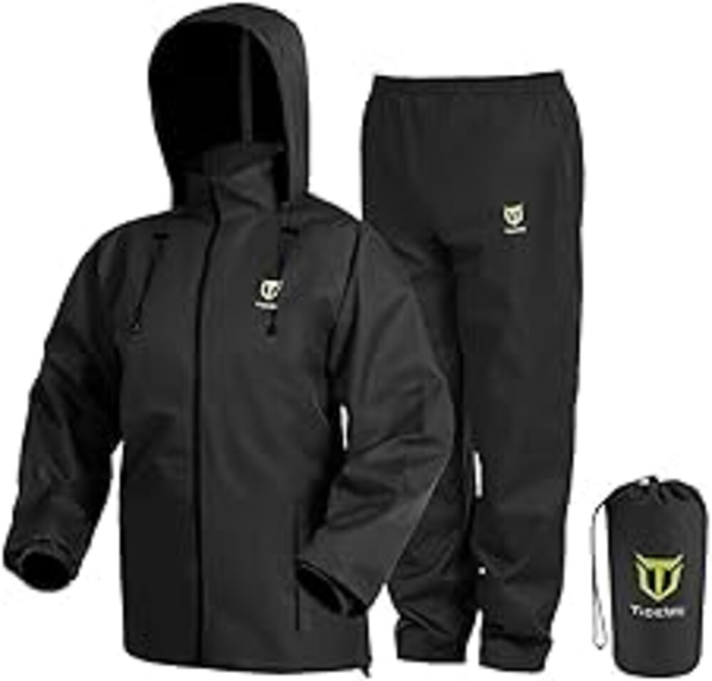 TIDEWE Rain Suit, Waterproof Breathable Lightweight 2 Pieces Rainwear