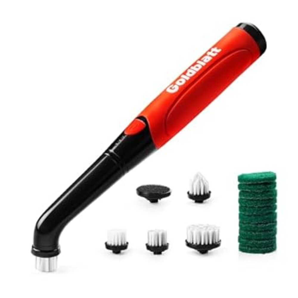 Goldblatt Cordless Electric Spin Scrubber 18-Piece Kit, Power Scrubber with Battery Indicator Light, Waterproof Electric Cleaning Brush for Grout, Tile, Bathroom, Kitchen Cleaning
