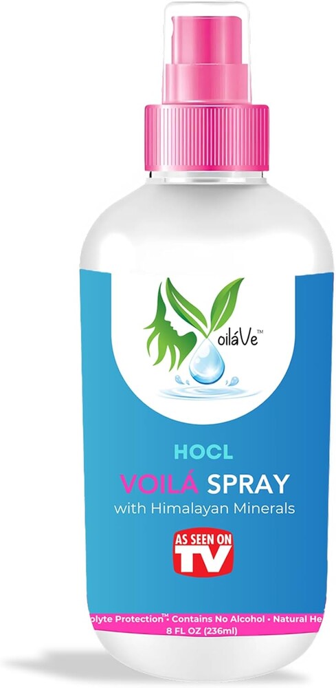 VoilaVe HOCL Spray | Hypochlorous Acid Spray for Skin | HOCL Face & Body Mist Toner for Acne, Scars, Redness, Irritations, Itchy Scalp & Piercing Aftercare | As Seen on TV – 8oz (Packaging May Vary)