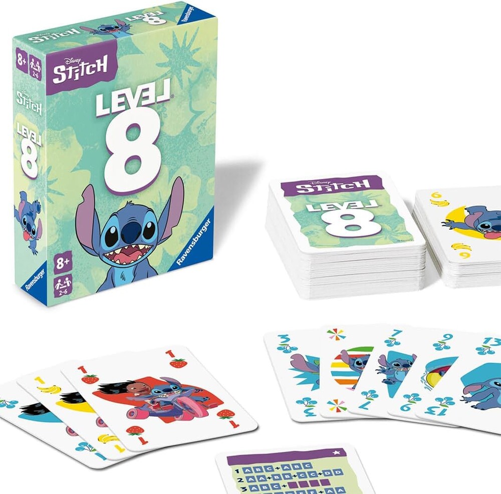 Ravensburger Disney® Stitch Level 8® - Popular Family Card Game for 2-6 Players and Disney Fans Aged 8 and Over