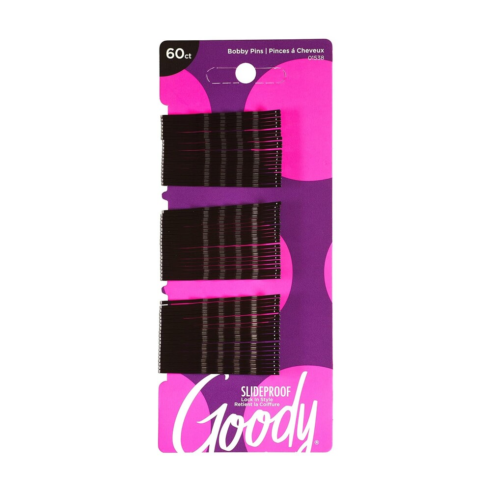 Goody Styling Essentials Bobby Pins, Black, 2 Inches, 60 Count (Pack of 6)
