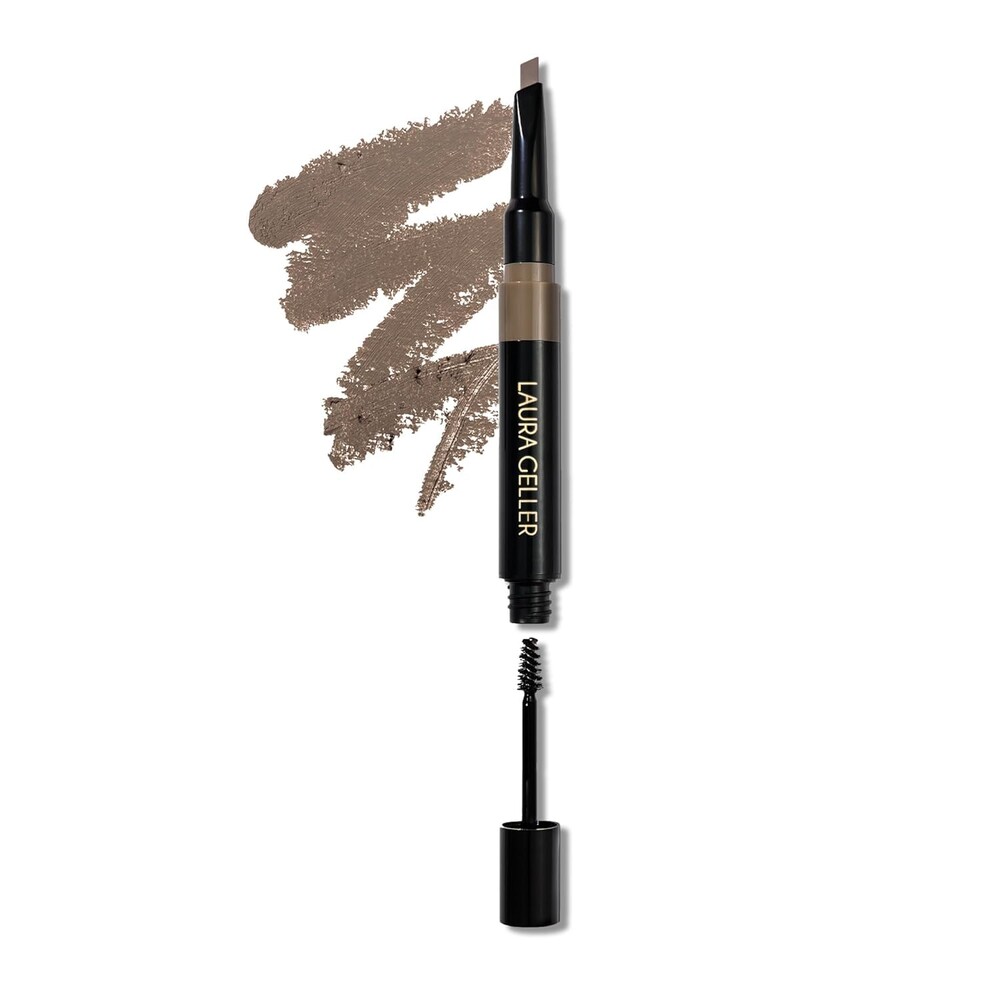 LAURA GELLER NEW YORK Sculpt-n-Stay 2-in-1 Waterproof Eyebrow Pencil & Brow Gel – Taupe – Fills Sparse Brows, Defines & Sets – Smudge-Proof, Long-Lasting, Natural Finish