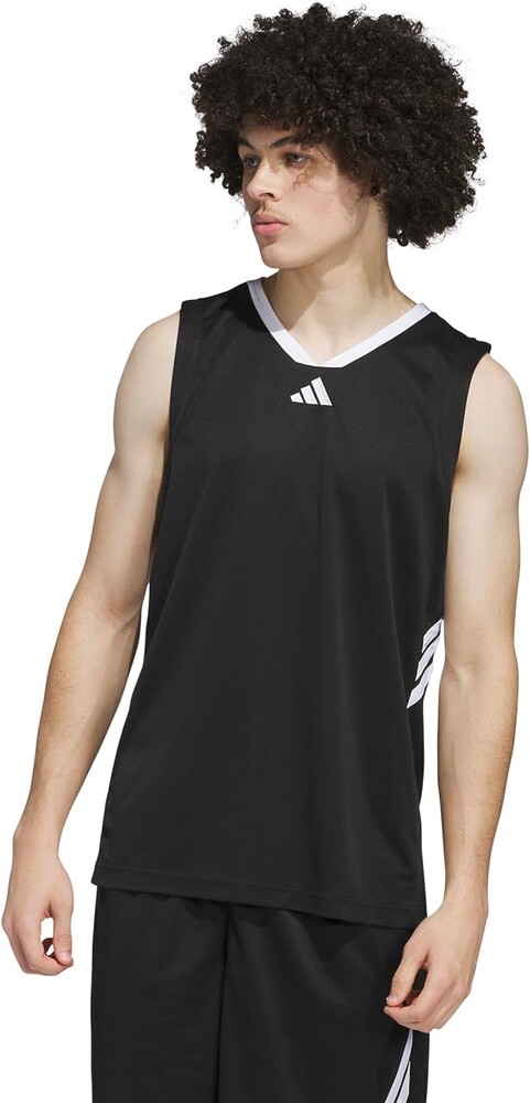 adidas Mens Basketball Legends 3-Stripes Tank Top