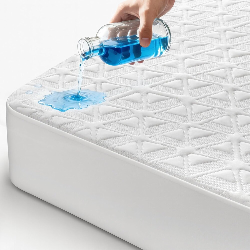 Waterproof Mattress Protector Full Size, Soft Breathable Mattress Pad with Deep Pocket 8"-21", Noiseless 3D Air Fabric Cooling Mattress Cover for Bed, Machine Washable, White