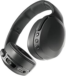 Skullcandy Crusher Evo Wireless Bluetooth Headphones with Multi-Sensory Bass, Noise Isolating Over-Ear Fit, Up to 40 Hours Battery, Microphone for iPhone Android - True Black