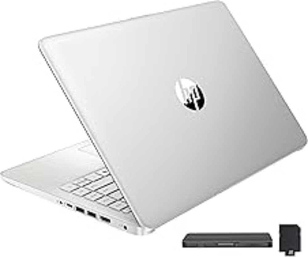 HP Stream 14" HD BrightView Laptop, Intel Celeron N150, 16GB RAM, 288GB Storage (128GB UFS + 160GB Docking Station Set), Intel UHD Graphics, 720p Webcam, Wi-Fi, 1 Year Office 365, Win 11 S, Silver