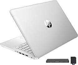 HP Stream 14" HD BrightView Laptop, Intel Celeron N150, 16GB RAM, 288GB Storage (128GB UFS + 160GB Docking Station Set), Intel UHD Graphics, 720p Webcam, Wi-Fi, 1 Year Office 365, Win 11 S, Silver
