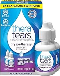 TheraTears Dry Eye Therapy Lubricating Eye Drops for Dry Eyes, 1 Fl Oz Twin Pack, (2 x 30mL Bottles)